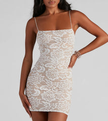 Sweet And Stylish Lace Mini Dress