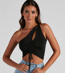 Simple Chic Vibes One-Shoulder Crop Top