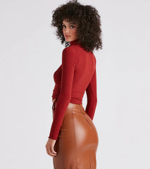 Sweet Day Turtleneck Knit Crop Top