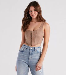 Out West Faux Suede Bustier