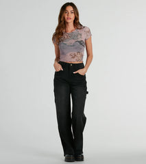 Angel Energy Cherub Mesh Graphic Tee