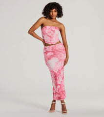 Floral Sensation Strapless Crop Bustier