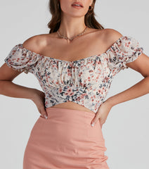 Floral Blooms Chiffon Tie-Back Top