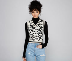 Feeling Wild Leopard Knit Vest