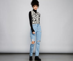 Feeling Wild Leopard Knit Vest
