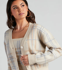 Casually Preppy Plaid Cardigan
