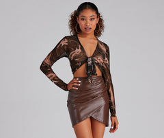 Lose Your Marbles Tie-Front Top