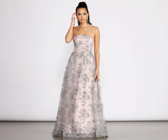 Sinclair Embroidered Strapless Ball Gown