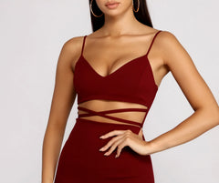 Go All Out Waist Cut Out Crepe Mini Dress