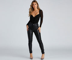 Sparkle Tonight Heat Stone Mesh Bodysuit