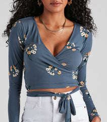 Beauty Bloom Floral Tie Waist Top