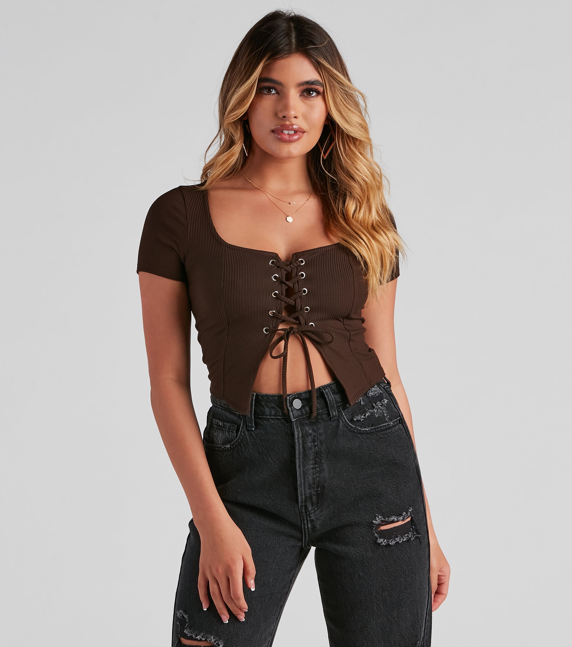Drawn In Ribbed Crop Top