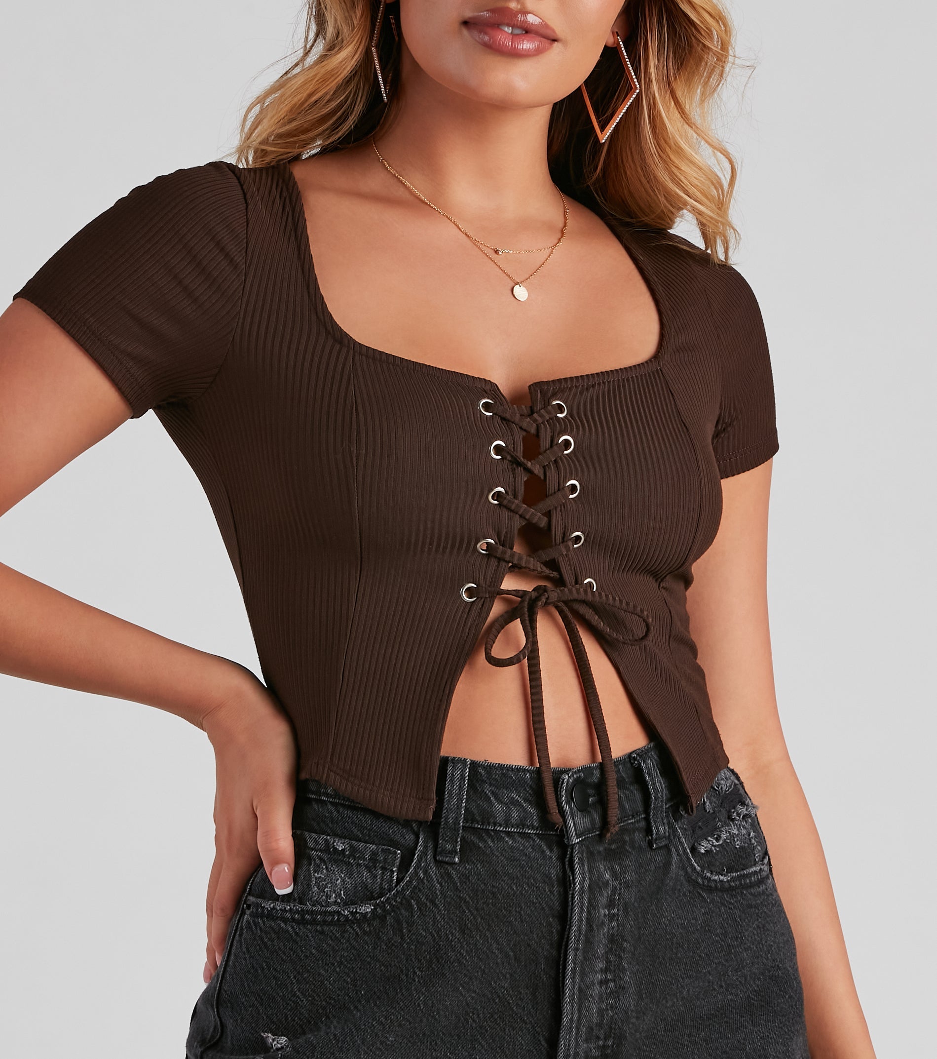 Drawn In Ribbed Crop Top