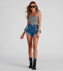 Finish The Race Checkered Tank Top