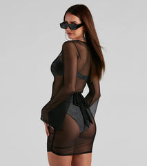 Out Of Water Mesh V-Neck Coverup