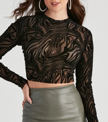Night Out Style Sheer Mesh Crop Top