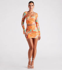 Funky Fresh Swirl Mesh Crop Top