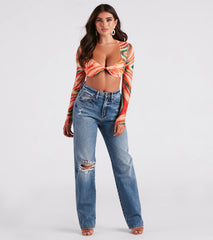 Bold Allure Watercolor Print Bra Top