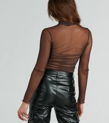 Notice Me Long Sleeve Sheer Mesh Bodysuit