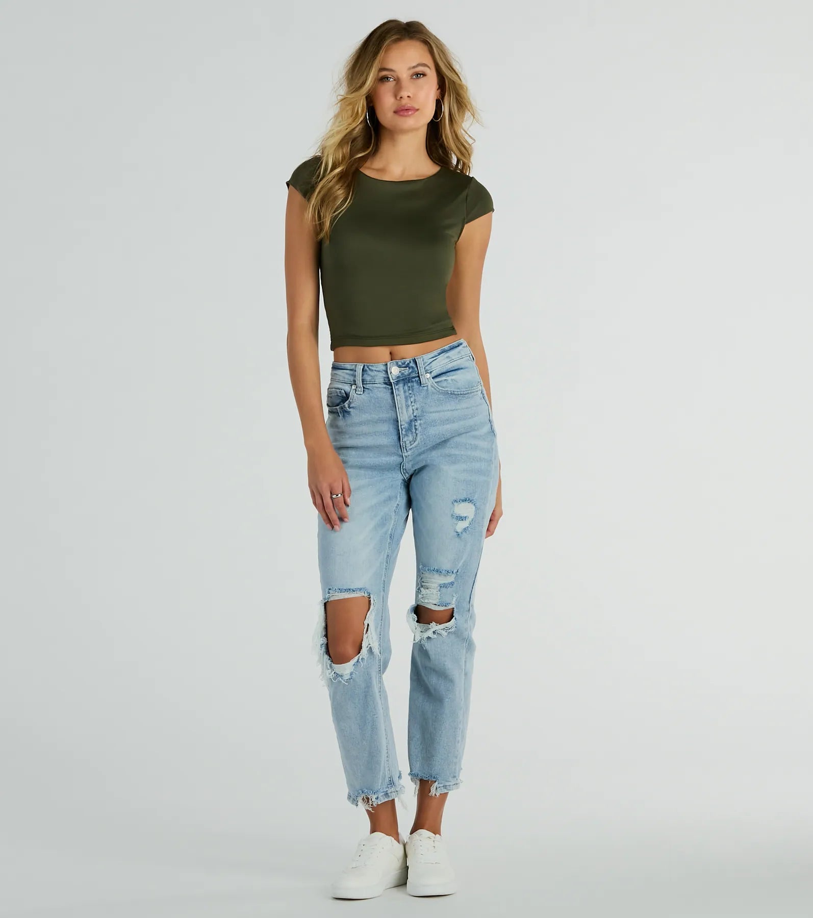 Steal The Moment Crew Neck Open Back Crop Top