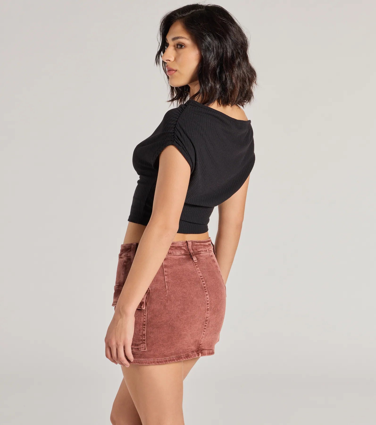 Elevated Fave One-Shoulder Short Sleeve Top