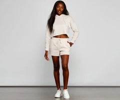 Basic Cropped Fleece Hoodie