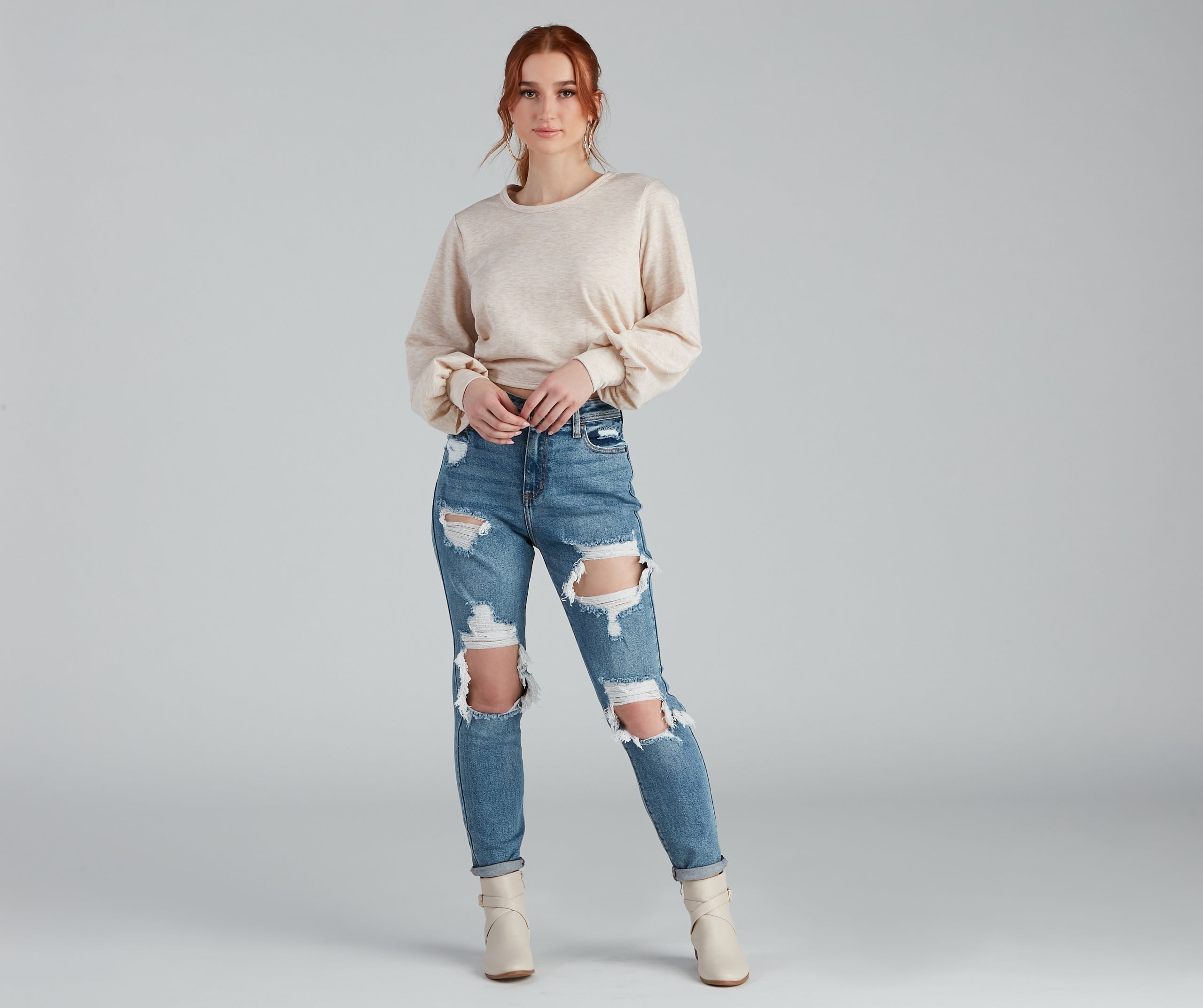 Casual-Chic Fleece Crop Top