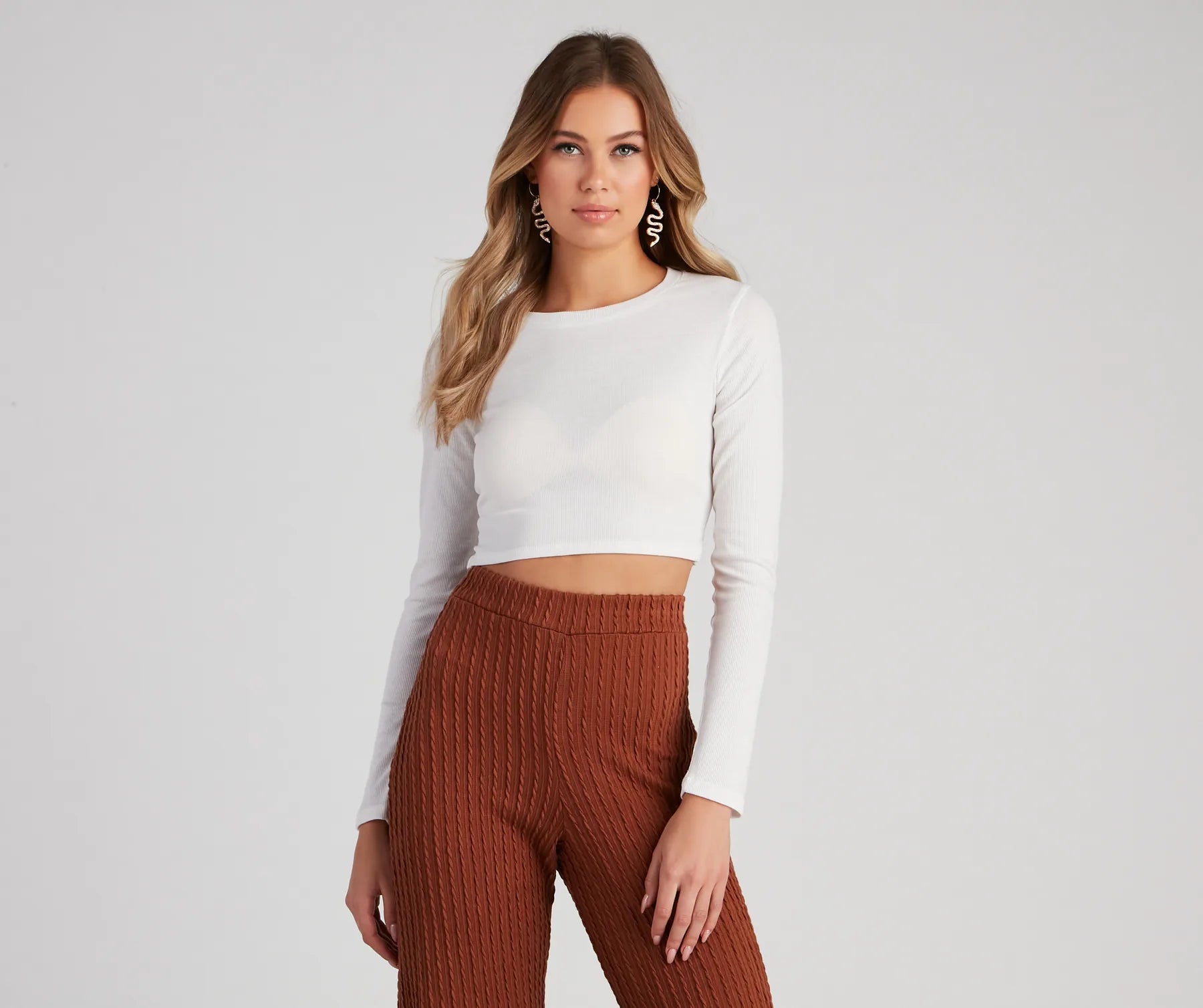 Keeping Knit Casual Crop Top