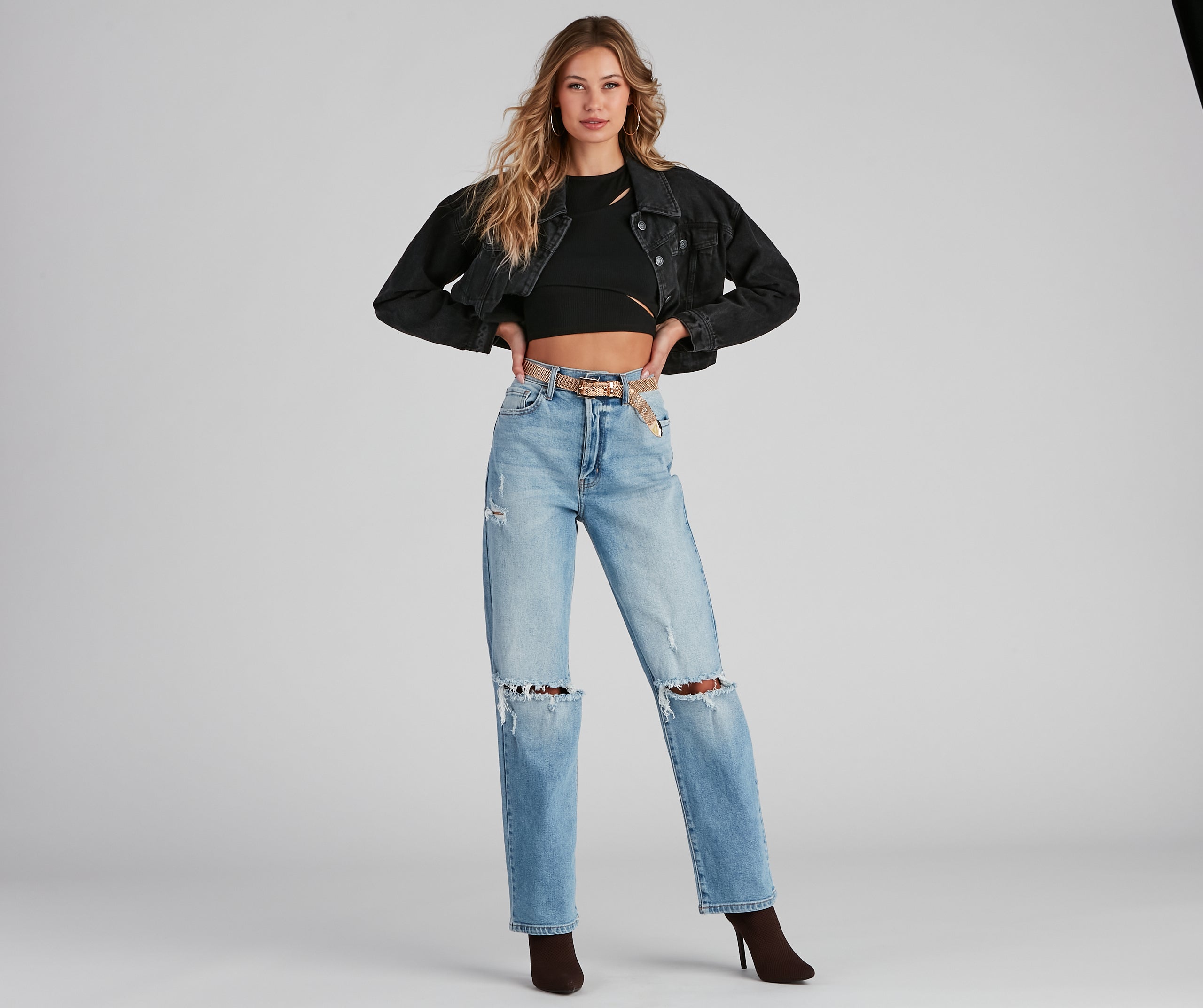 Split Emotions Cutout Crop Top