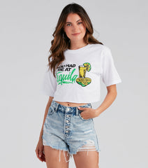 Drink Please Graphic Crop Tee
