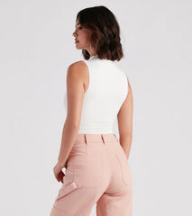 Smooth Silhouette Mock Neck Bodysuit