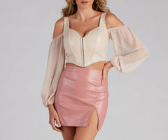 Sleek And Fab Faux Leather Bustier