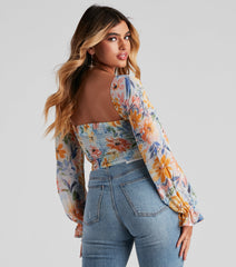 Tropic Ready Floral Chiffon Corset
