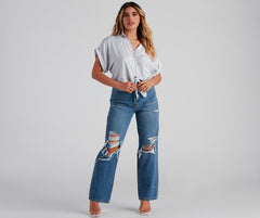 Beach Cottage Striped Linen Top