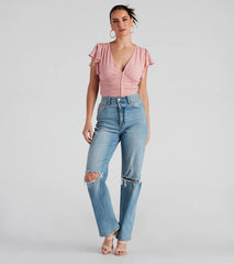 Major Flirt Ruched Chiffon Blouse