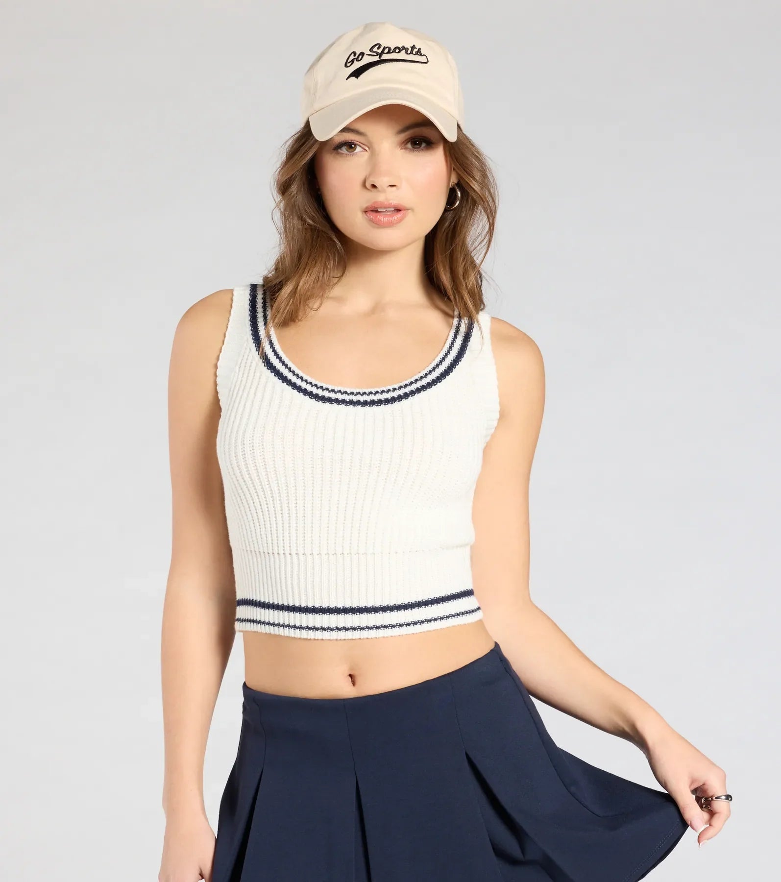 Striped And Stylish Knit Tank Top