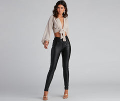 Go For The Glow Tie Front Top